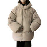 Демисезонная куртка с пухом, мужская толстовка с капюшоном, оверсайз