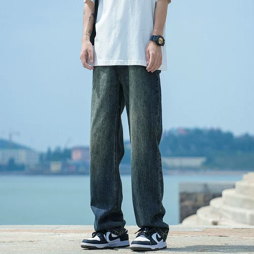 Летние джинсы, повседневные брюки, в американском стиле, свободный прямой крой