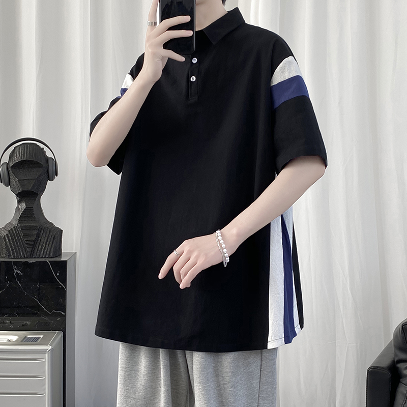 Collared Ice Silk Short Sleeve Polo Shirt Men's Summer Thin style Loose Large Size Code Speed Dry Day Tet-shirt Design Sensation