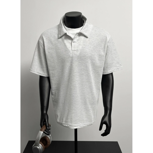 Летняя белая небольшая дизайнерская футболка с коротким рукавом, в американском стиле, воротник поло