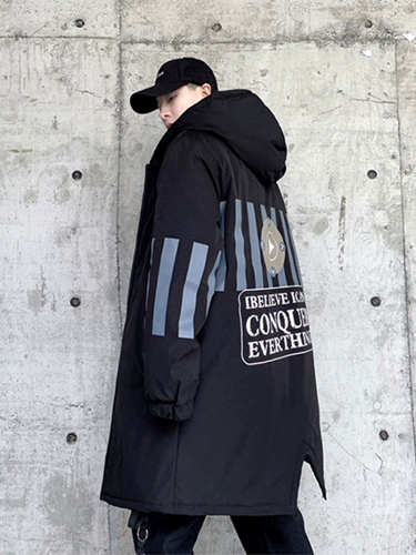 Зимняя модная куртка с капюшоном, США, средней длины, увеличенная толщина, оверсайз