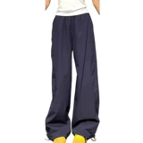 Мужские летние спортивные штаны для отдыха, в американском стиле, высокая талия, свободный прямой крой