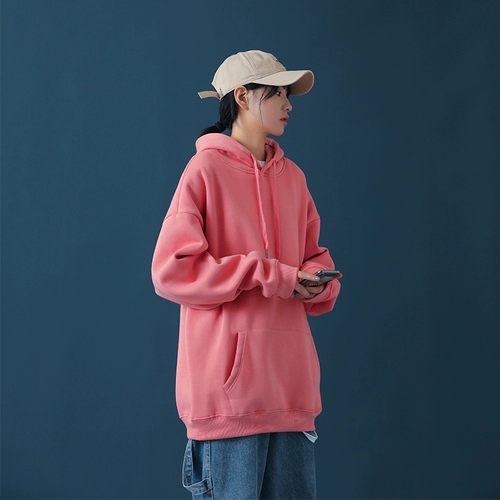 Цветная утепленная демисезонная толстовка с капюшоном для школьников, оверсайз, большой размер