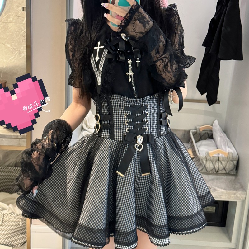 Only Includes Skirt 【In-Stock in China】 Little Pig Japan Import Lizlisa Double Side Leather Buckle Skirt Only Includes Skirt 【In-Stock in China】 Little Pig Japan Import Lizlisa Double Side Leather Buckle Skirt