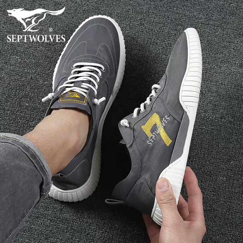 Septwolves Men's Shoes Summer Casual Cloth Shoes Low-Top Canvas Boys Casual Shoes Korean Version Canvas Shoes Men's Trendy All-match