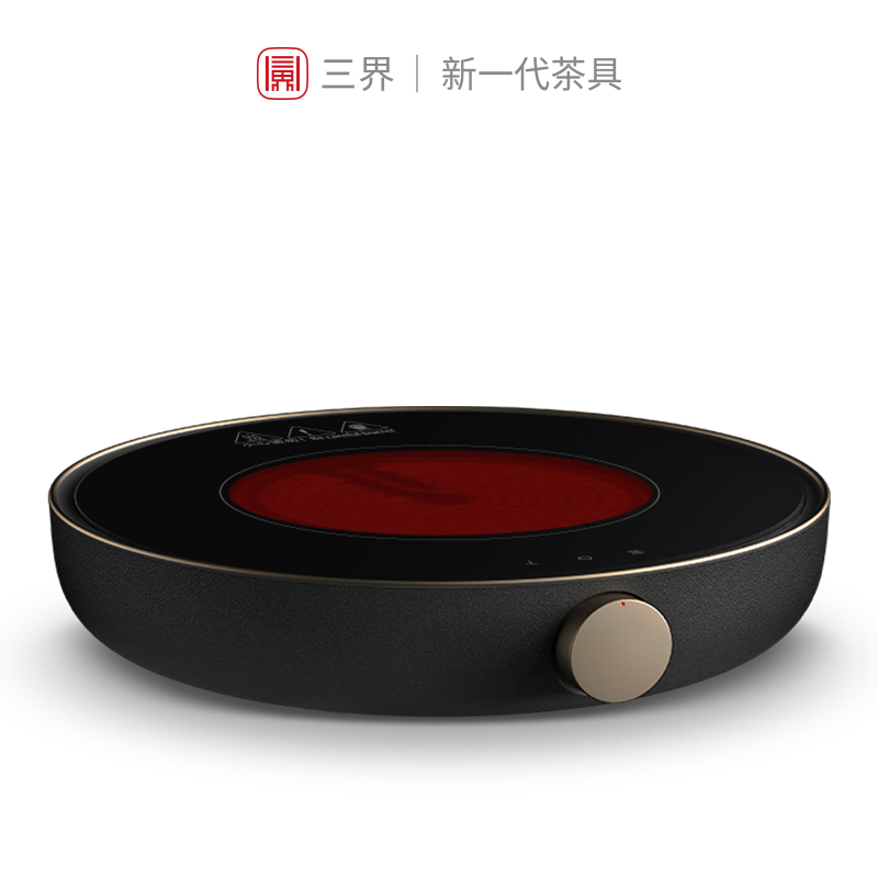 Three realms electric pottery furnace S6 black gold small tea stove boiling tea home mini electric heating Jane second generation Guanshan tea set new products
