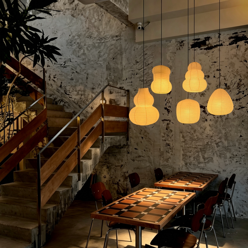Noguchi Seiwa Children's Room Gourd Lamp Ambient Light Cafe Homestay Living Room Bedroom Bedside Lamp Rice Paper Pendant Lamp