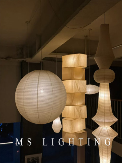 Noguchi Seihei Style Staircase Corner Loft Hotel Lobby Villa Coffee Shop Bed and Breakfast Mid-Century Style Rice Paper Chandelier