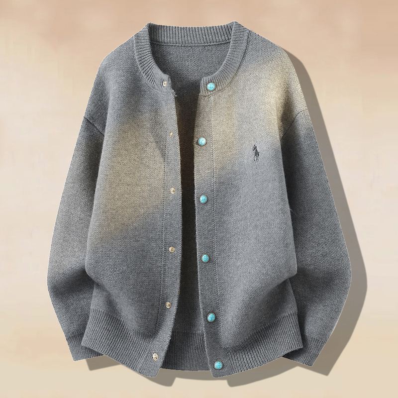 Knitted Cardigan Jacket for Men, Lazy Style, High-End Feel, New Autumn and Winter Paul Sweater, Trendy Loose Casual Top
