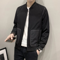 Jacket Mens Jacket 2021 New Autumn Baseball Collar Korean version of the trend handsome Joker casual color split zipper top
