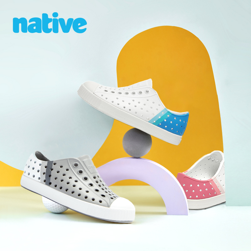Native boys and girls shoes classic Jefferson series wading non-slip EVA sandals hole shoes