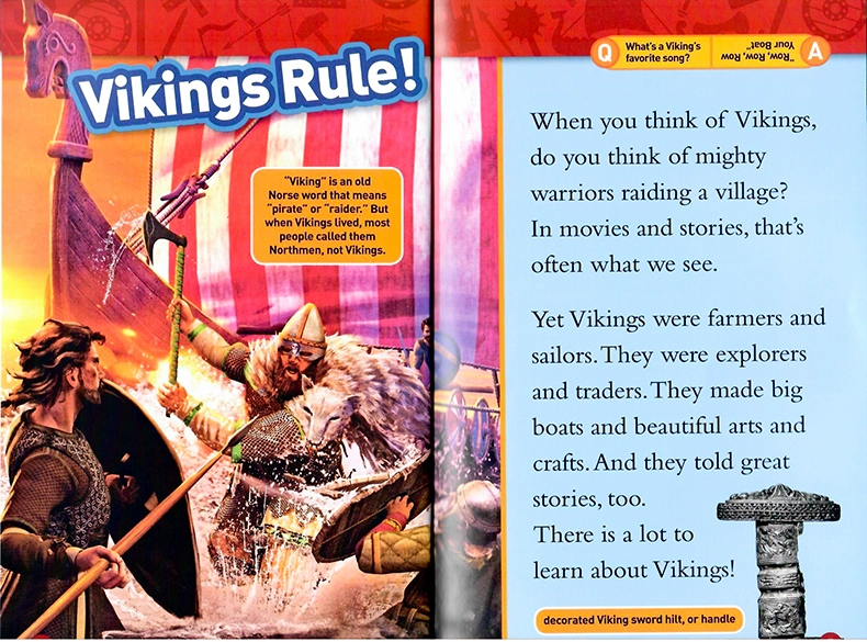 English truyện tranh gốc National Geographic Kids level2: Viking National Geographic lớp tiểu học đọc sách ảnh cho trẻ em Tiếng Anh Giác Ngộ