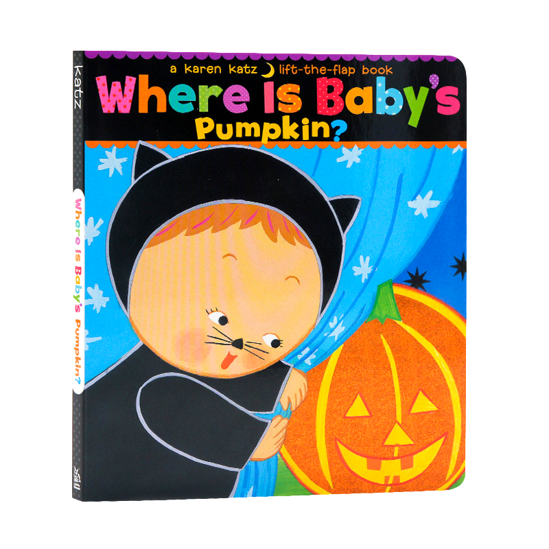 [英文原版绘本 Karen Katz 卡伦卡茨 Where Is Babys Pumpkin小宝宝的南瓜在哪里 万圣节主题 儿童启蒙图画纸板翻翻书英语读物0-3岁]