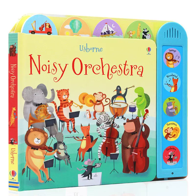Usborne Звуковая книга Животные Банд играет Звуковая книга на ощупь Английская оригинальная картинная книга Бах/Моцарт/Бетховен/Чайковский Щелкунчик для малышей Детское английское раннее образование Usborne Прекрасная звуковая книга