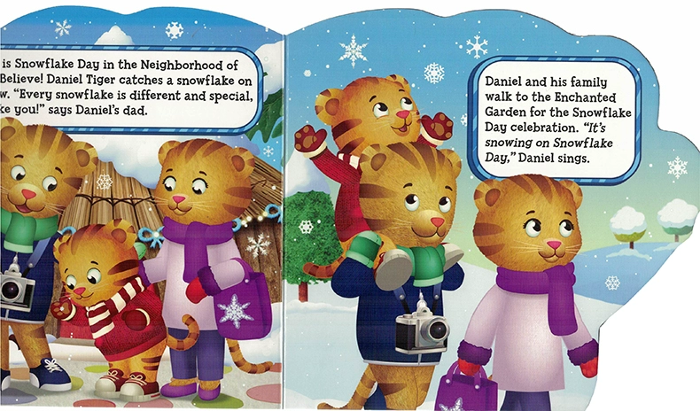 Snowflake ngày Lễ hội tuyết loạt Daniel Tiger Daniel hổ gốc tiếng Anh truyện tranh cho trẻ em giác ngộ truyện tranh tông tương tác cha-con truyện tranh chủ đề tiếng Anh Giáng