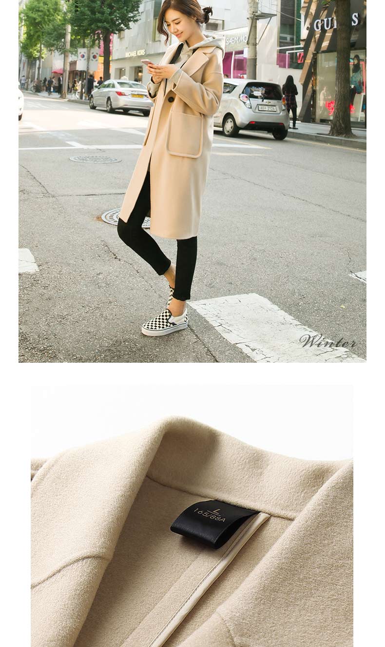 Chống mùa áo khoác nữ hai mặt áo trong đoạn dài 2018 mới cashmere-miễn phí Albaka mùa thu và mùa đông áo len áo khoác adidas nữ