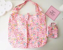 Japanese cute cartoon folding portable environmental shopping bag handbag supermarket waterproof storage bag shopping bag fashion