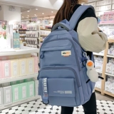 Вместительный и большой школьный рюкзак, прочная водонепроницаемая сумка через плечо со сниженной нагрузкой, для средней школы, в корейском стиле, подходит для студента