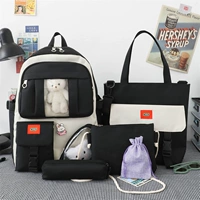 Черный комплект, значок, 4 предмета, с медвежатами