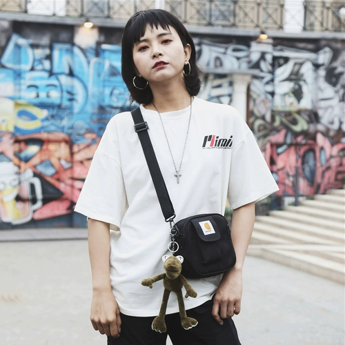 Сумка через плечо для отдыха, универсальная черная небольшая сумка, сумка на одно плечо в стиле хип-хоп, спортивная сумка