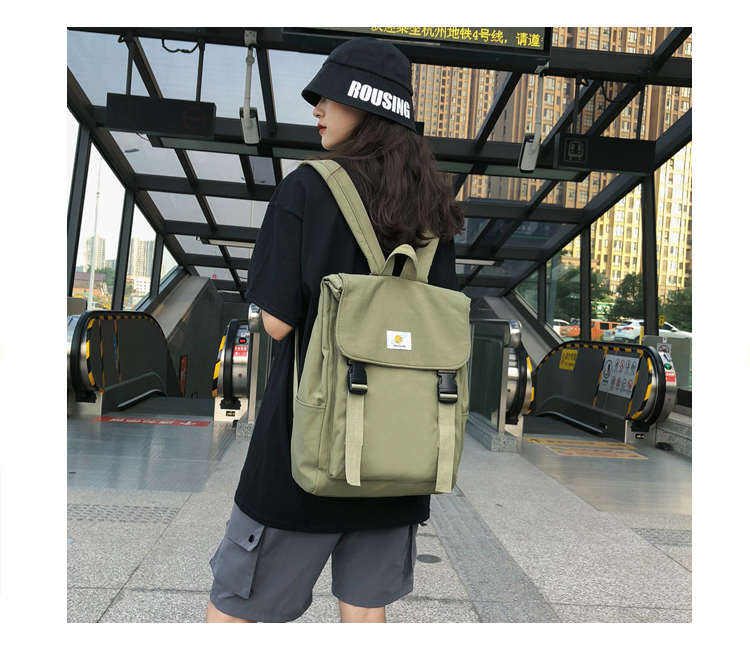 Harajuku Cảng gió trong bàn chải đường phố công suất lớn sinh viên ba lô retro dụng cụ gió túi nam và nữ vải ba lô - Ba lô balo đeo chéo nữ