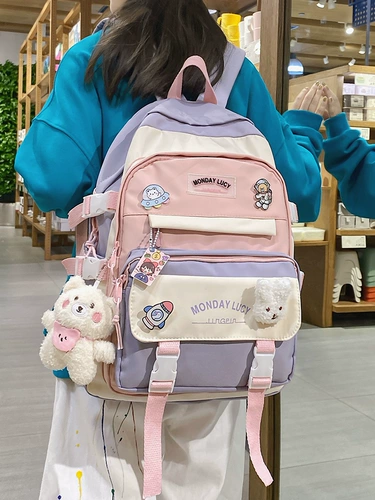 Ранец, брендовая милая сумка через плечо, рюкзак, в корейском стиле, для средней школы