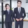 Blue striped suit suit Women's business dress Men's and women's the same company office white-collar suit work clothes