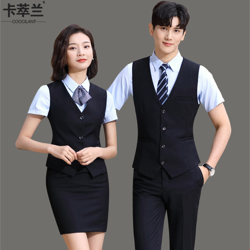High-end work clothes Vest suit Men and women with the same business shirt formal white-collar manager uniform Work clothes Women's clothing