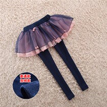 Bala childrens clothing girls 2021 Spring and Autumn wear thin leggings children fake two-piece skirt pants casual pants tide