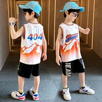 Balabala boys summer clothes sleeveless set children quick-drying ice silk clothes tide boy thin handsome vest