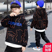 Lashabelle childrens clothes boys autumn clothing clothing 2021 new CUHK children autumn winter plus suede thickened boys leisure