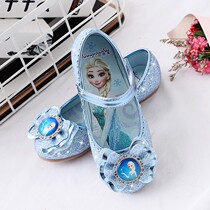Balabala girls leather shoes Spring and Autumn Children Aisha single shoes Frozen Aisha Crystal Princess shoes Childrens shoes