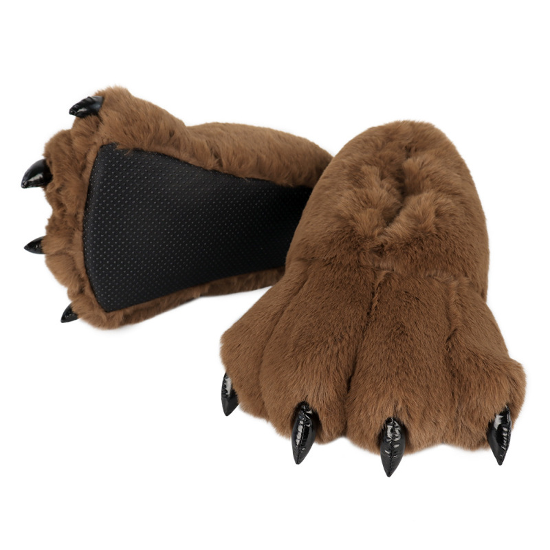 Plush Bear Paw Slippers, Bear Paw Indoor Slippers for Autumn and Winter, Cartoon Animal Home Cotton Leg Warmers Plush Bear Paw Slippers, Bear Paw Indoor Slippers for Autumn and Winter, Cartoon Animal Home Cotton Leg Warmers