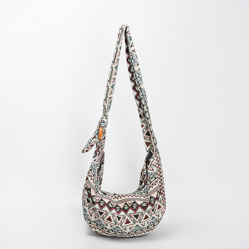 Ethnic Style Backpack for Women, Bohemian Style Shoulder Bag, Commuter Canvas Bag for Women