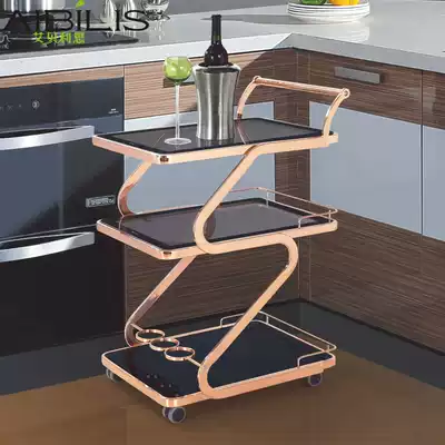 Promotional food delivery truck, beverage trolley, snack cart, stainless steel tea cart, wine cart, high-end hotel dining room dining car