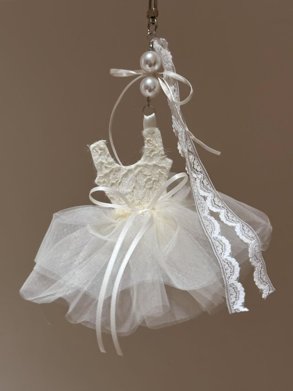 Ins Pendant Ballet Skirt Lace Keychain Bow AirPods Pearl Bag Accessories Pendant
