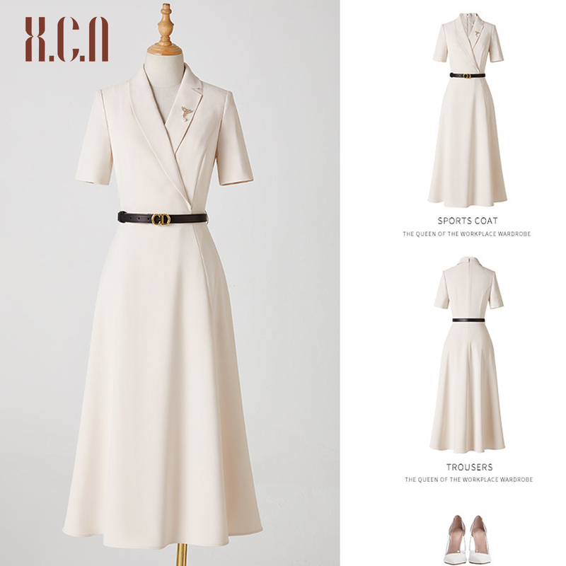 Xiangchunniao High-End Professional Formal Dress for Women, Summer Waist-Cinching, Elegant and Dignified, Suitable for Formal Occasions, Suit Dress Xiangchunniao High-End Professional Formal Dress for Women, Summer Waist-Cinching, Elegant and Dignified, Suitable for Formal Occasions, Suit Dress