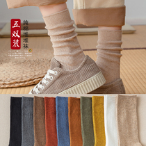 Socks Sox childrens pile socks fall winter style All cotton Korea Japanese Department 100 lap fall black pure cotton stockings lady heaps stockings