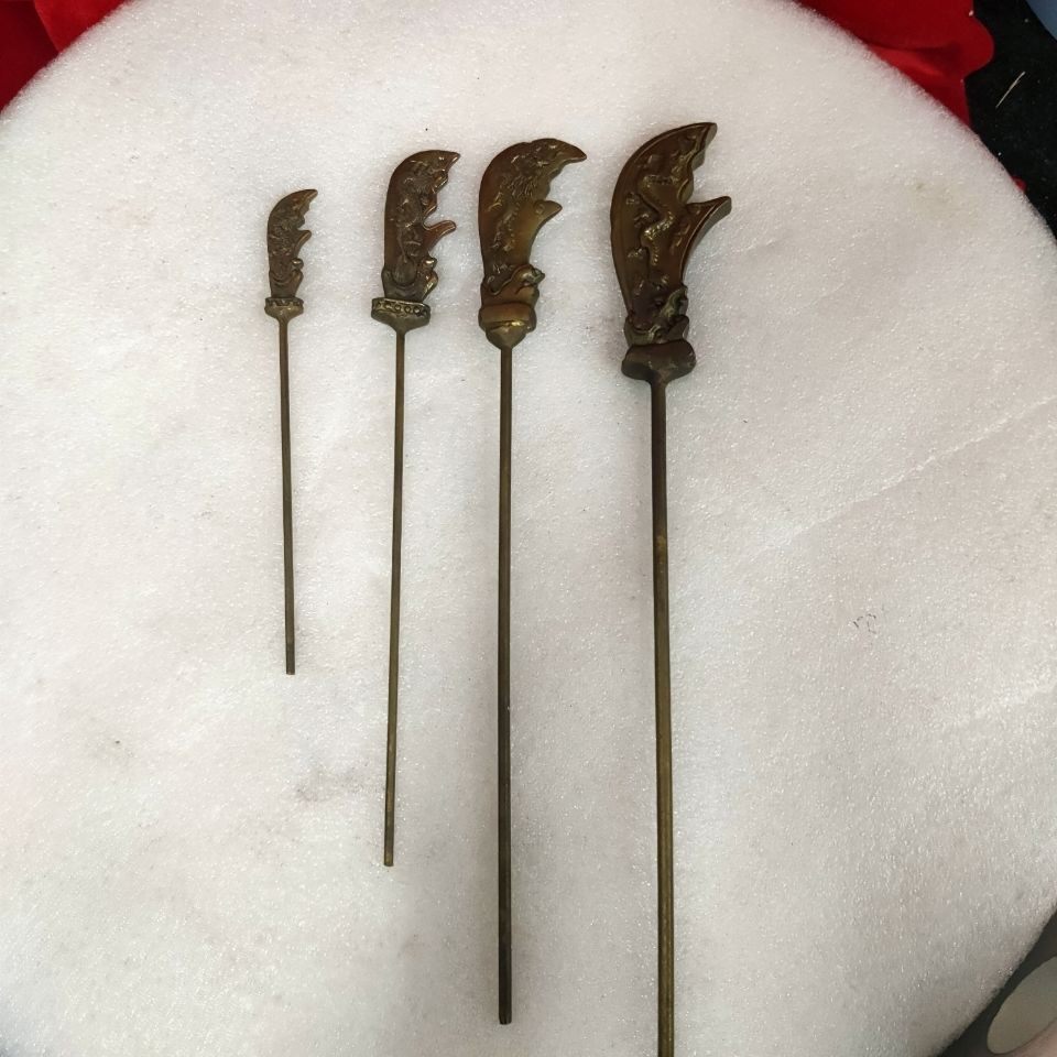 Pure copper Kuan Kung knife accessories Kanji's knife Qinglong moon knife Wuchaichoodian instrument all types of bronze statue-Taobao