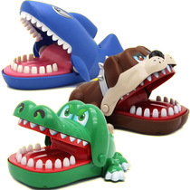 Douyin with exploding shark teeth decompression parent-child table game tricky toy bite finger crocodile