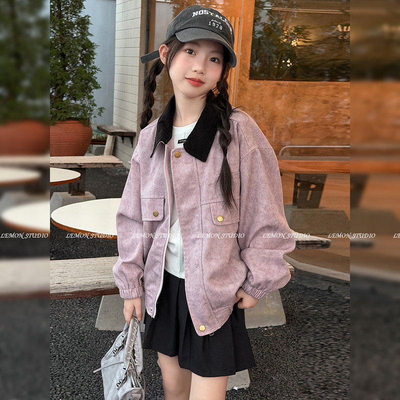 Girls' Jacket Autumn 2026 New Stylish Tie-Dye Design Top Children's Autumn Baseball Jacket Girls' Jacket Autumn 2026 New Stylish Tie-Dye Design Top Children's Autumn Baseball Jacket