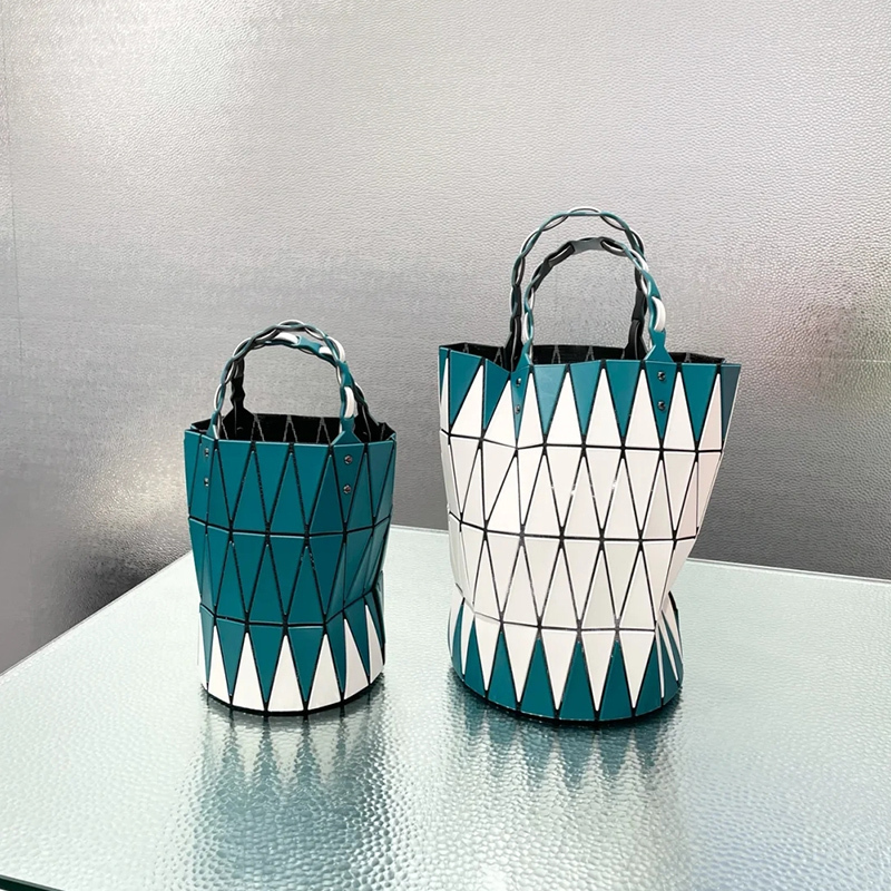 Japanese Quilted Bag Basket Tote Basket Small Bucket Bag Matte Color-Blocking Casual Fashion High-End Bag for Women