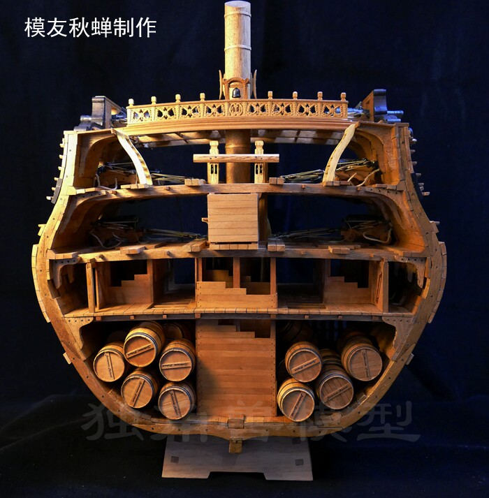 (Unicorn) wooden model kit-good person Richard number Gunboat Full Rib Cross Profile Model Kit-Taobao