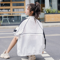 Sunscreen clothing female Korean version loose student 2020 spring and summer new all-match splicing Harajuku bf thin coat ins tide