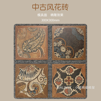 Castle tiles in antique style retro imitation wood grain floor tiles kitchen cafe B&B bathroom bathroom entrance tiles