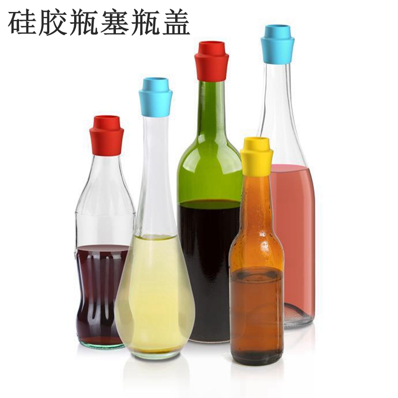 New Food Grade Silicone Wine Bottle Cap Seal Dust-Proof Refreshing Lid Red Wine Stopper Seasoned Cork Kitchen Supplies