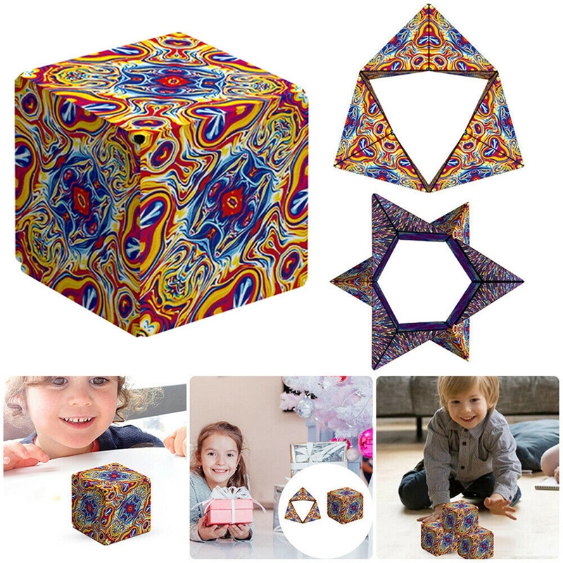 Creative New Plastic Variety Modeling Magnetic Decompression Stereo Geometry Magnetic Rubik's Cube Changeable Educational Children's Toys