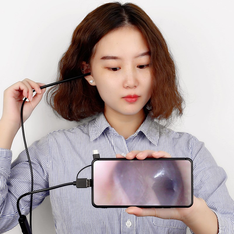 Ear canal endoscope HD visual ear picking equipment Otoscope HD ear probe Visual mobile phone ear digging