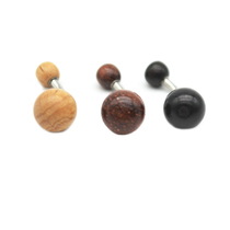 New ethnic style hypoallergenic titanium steel wood bamboo belly button belly button belly ring sexy belly button piercing female