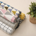 Cotton và vải lanh kẻ sọc đen trắng vải nhỏ tươi in sofa khăn trải bàn nền trang trí vải lanh làm bằng tay vải vải thô trắng Vải vải tự làm